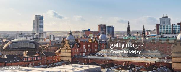 leeds city centre skyline - leeds uk stock pictures, royalty-free photos & images