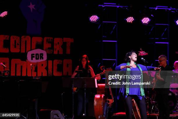 Christine Pedi performs during the Concert for America: Stand Up, Sing Out! at Town Hall on February 25, 2017 in New York City.