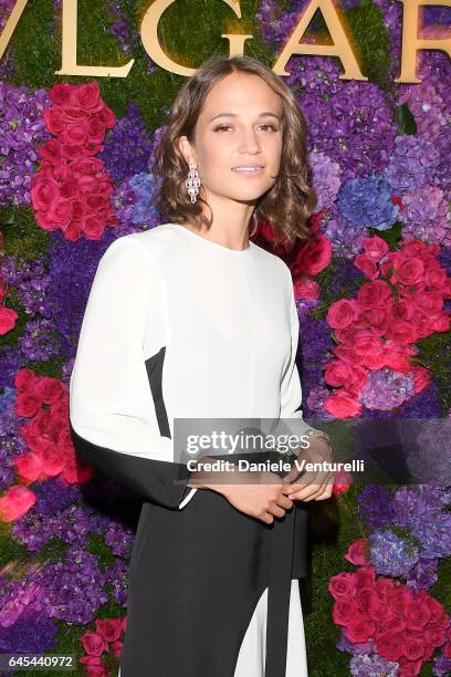 Actor Alicia Vikander attends Bulgari's Pre-Oscar Dinner at Chateau Marmont on February 25, 2017 in Hollywood, United States.