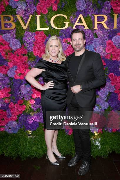 Founder/CEO of Vie Luxe International Marjorie Gubelmann and Bulgari International Communications Director Stephane Gerschel attend Bulgari's...