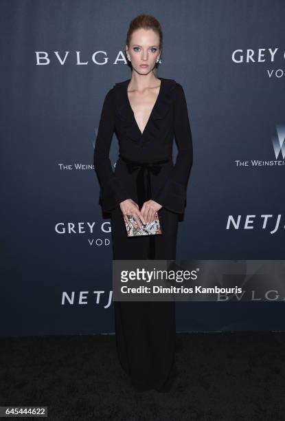 Model Daria Strokous attends The Weinstein Company's Pre-Oscar Dinner in partnership with Bvlgari and Grey Goose at Montage Beverly Hills on February...