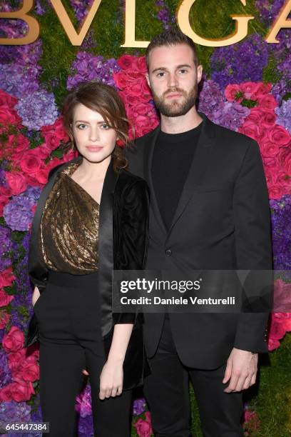 Actress Alexandra Dinu and producer Jeffrey Greenstein attend Bulgari's Pre-Oscar Dinner at Chateau Marmont on February 25, 2017 in Hollywood, United...
