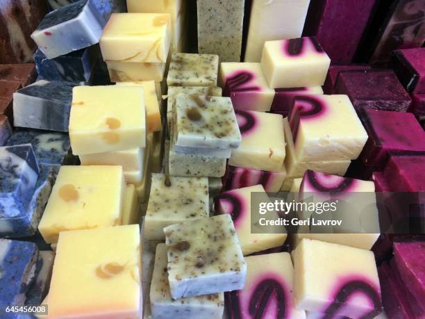 handmade soaps - homemade soap stock pictures, royalty-free photos & images