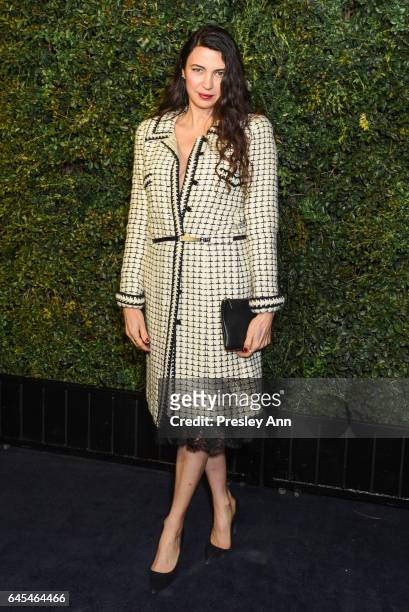 Shiva Rose attends Charles Finch and CHANEL Pre-Oscar Awards Dinner at Madeo Restaurant on February 25, 2017 in Los Angeles, California.