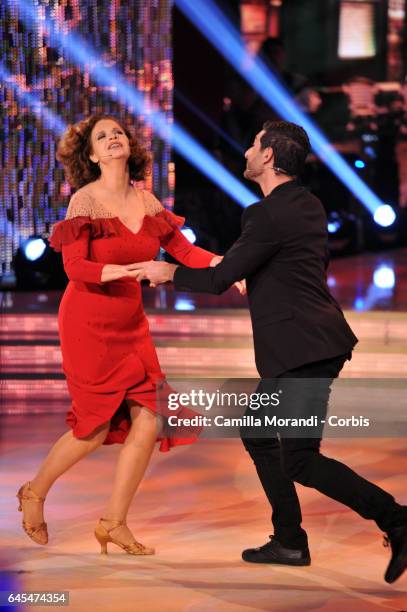 Anna Galiena and Simone Di Pasquale attends'Ballando Con Le Stelle' Tv Show on February 25, 2017 in Rome, Italy.