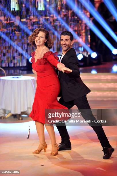 Anna Galiena and Simone Di Pasquale attends'Ballando Con Le Stelle' Tv Show on February 25, 2017 in Rome, Italy.