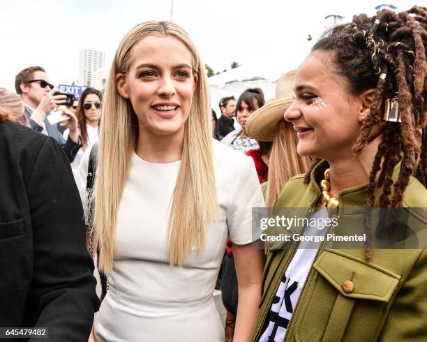 Actors Riley Keough and Sasha Lane attend the 2017 Film Independent Spirit Awards at the Santa Monica Pier on February 25, 2017 in Santa Monica,...