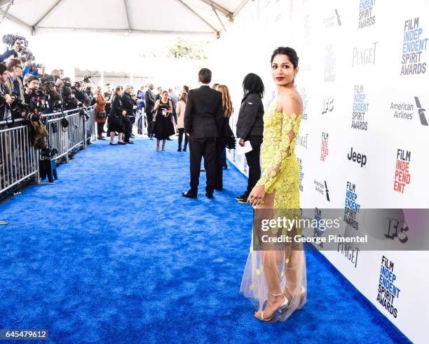 Actress Freida Pinto attends the 2017 Film Independent Spirit Awards at the Santa Monica Pier on February 25, 2017 in Santa Monica, California.