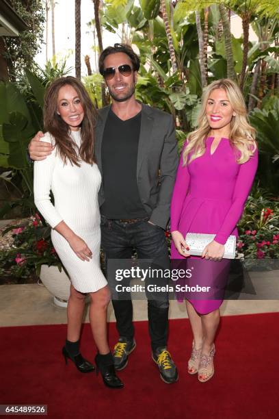 Bastian Yotta ' Mr. Yotta' and his new girlfriend Melanie and Hofit Golan at the Beverly Hills Hotel on February 25, 2017 in Los Angeles, California.