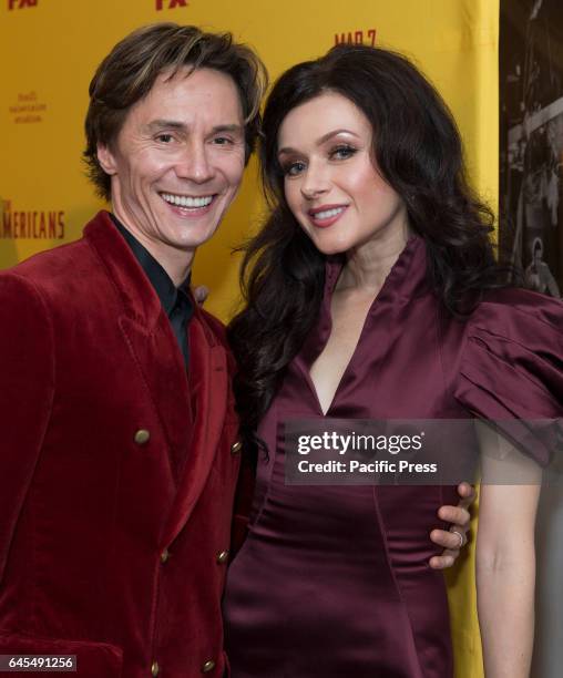 Maxim Beloserkovsky and Irina Dvorovenko attends FX The Americans Season 5 premiere at DGA Theater in New York.