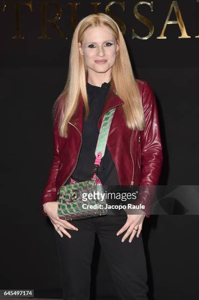 Michelle Hunziker attends the Trussardi show during Milan Fashion Week Fall/Winter 2017/18 on February 26, 2017 in Milan, Italy.