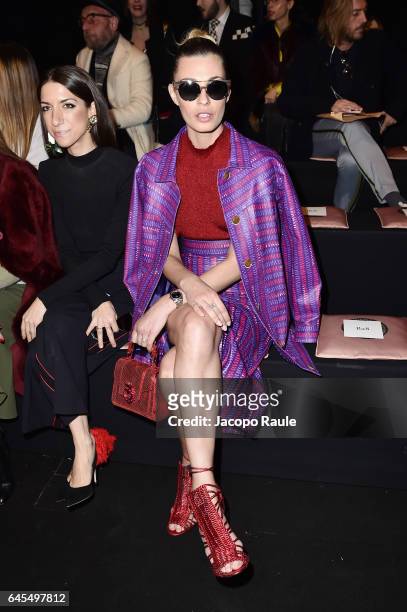 Sveva Alviti attends the Trussardi show during Milan Fashion Week Fall/Winter 2017/18 on February 26, 2017 in Milan, Italy.
