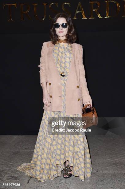 Giulia Elettra Gorietti attends the Trussardi show during Milan Fashion Week Fall/Winter 2017/18 on February 26, 2017 in Milan, Italy.