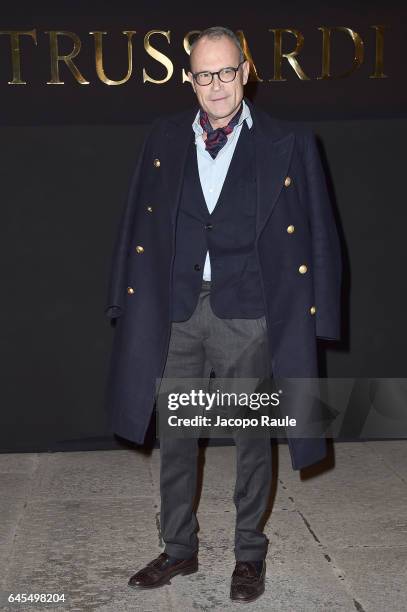 Cesare Cunaccia attends the Trussardi show during Milan Fashion Week Fall/Winter 2017/18 on February 26, 2017 in Milan, Italy.