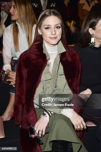 Olivia Palermo attends the Trussardi show during Milan Fashion Week Fall/Winter 2017/18 on February 26, 2017 in Milan, Italy.