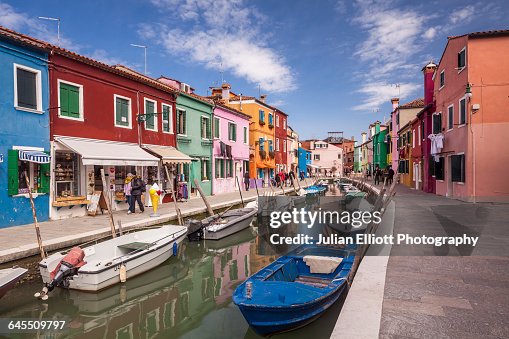 Colorful houses on Burano in Venice, Italy. Colorful houses on Burano in Venice, Italy.