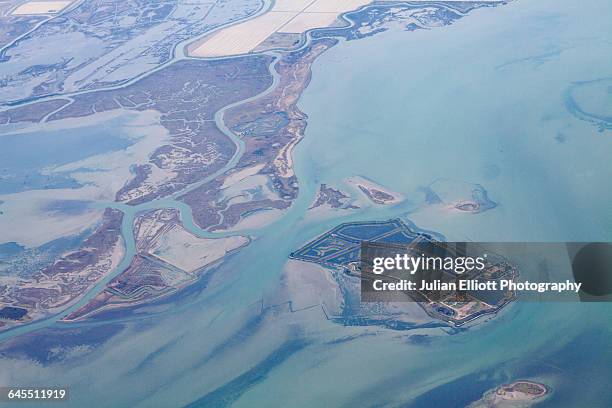 santa cristina island in the venice lagoon. - lagune stock-fotos und bilder