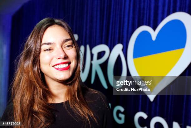 The representative of France to the Eurovision Song Contest Alma attends as a guest the final of the Ukrainian national qualification for the...