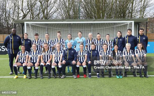 The Millwall Lionesses Squad during the FA WSL 2 match between Millwall Lionesses and Sheffield FC Ladies at St Paul's Sports Ground on February 26,...