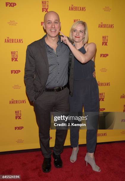 Actor Kelly AuCoin and actress Suzy Jane Hunt attend "The Americans" Season 5 Premiere at DGA Theater on February 25, 2017 in New York City.