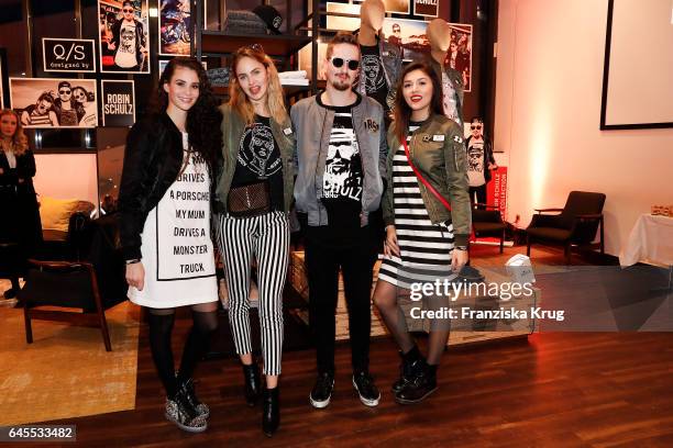 Betty Taube, Elena Carriere, Robin Schulz and Anna Maria Damm attend the 'Robin Schulz - The Movie' world premiere at Cinemaxx on February 24, 2017...