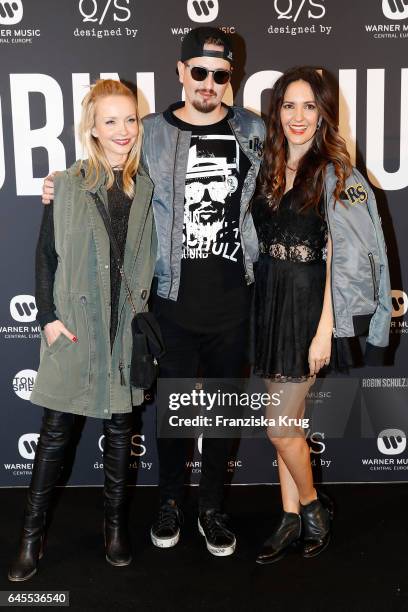 Janin Ullmann, Robin Schulz and Johanna Klum attend the 'Robin Schulz - The Movie' world premiere at Cinemaxx on February 24, 2017 in Hamburg,...