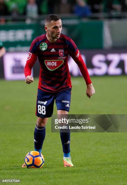 Anel Hadzic of Videoton FC controls the ball during the Hungarian OTP Bank Liga match between Ferencvarosi TC and Videoton FC at Groupama Arena on...