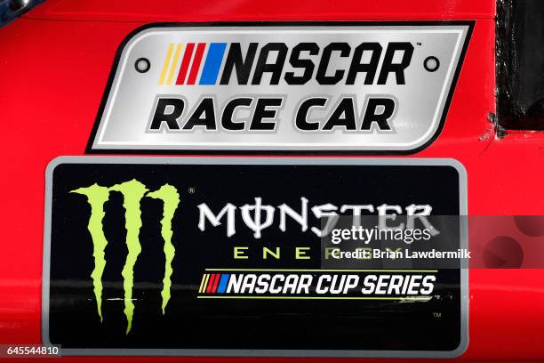 Monster Energy NASCAR Cup Series logo is seen prior to the 59th Annual DAYTONA 500 at Daytona International Speedway on February 26, 2017 in Daytona...