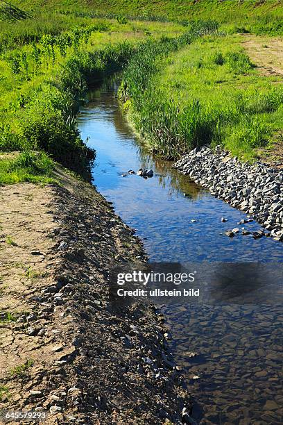 Dortmund, Ruhr area, Westphalia, North Rhine-Westphalia, NRW, D-Dortmund-Hoerde, renaturated Emscher, river, brook, meadow landscape