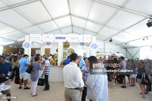 Guests attend Goya Foods' Grand Tasting Village Featuring Mastercard Grand Tasting Tents & KitchenAid Culinary Demonstrations on February 25, 2017 in...
