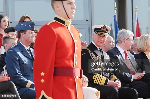June 6 Courseulles, Normandy, France. Prince Charles, his wife Camilla, and the prime minister of Canada Stephen Harper, are visiting the location...