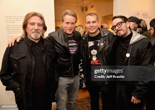 Musician Geezer Butler of Black Sabbath, actor Cary Elwes, artist Shepard Fairey, and singer-songwriter Dhani Harrison attend the "I ME MINE" George...