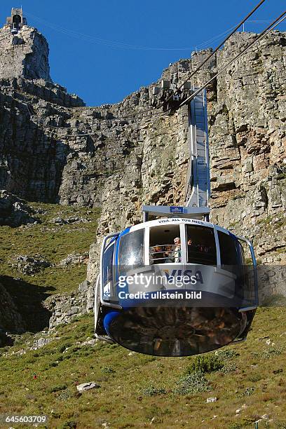 Kapstadt-Centrum, Blick vom Tafelberg auf Kapstadt.Die beruehmte Touristen-Attraktion bleibt wegen Wartungsarbeitenvom - zwei Wochen...