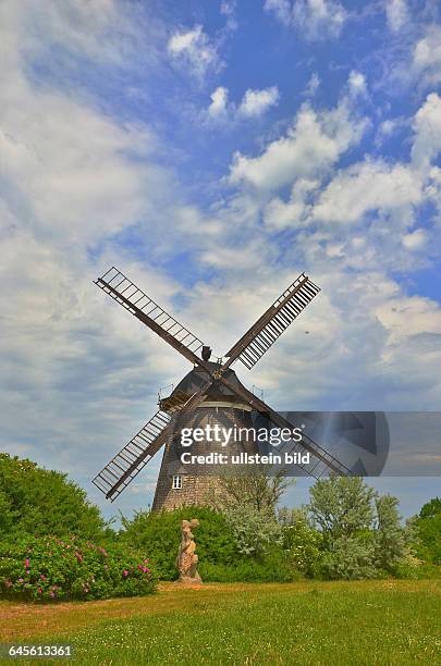 Insel Usedom, die Museumsmuehle Benz ist eine Erdhollaenderwindmuehle. Die erste bildliche Darstellung ist eine Zeichnung von Lyonel Feininger von...