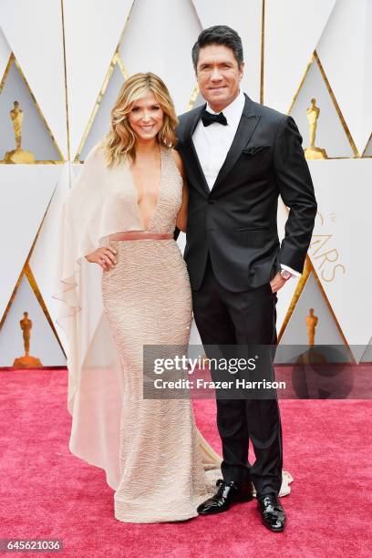 Personalities Debbie Matenopoulos and Louis Aguirre attend the 89th Annual Academy Awards at Hollywood & Highland Center on February 26, 2017 in...