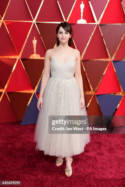 Felicity Jones arriving at the 89th Academy Awards held at the Dolby Theatre in Hollywood, Los Angeles, USA.