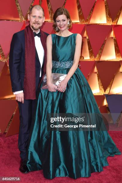 Make-up artists Love Larson and Eva von Bahrr attends the 89th Annual Academy Awards at Hollywood & Highland Center on February 26, 2017 in...