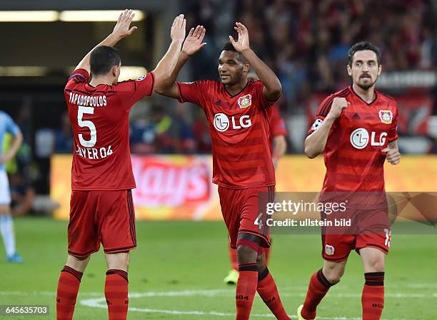 Fussball, Saison 2015/2016, Champions League Qualifikation,Bayer 04 Leverkusen - Lazio Rom 3:0,Jubel Kyriakos Papadopoulos , Jonathan Tah , Roberto...