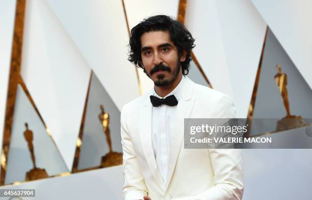 Nominee for Best Supporting Actor "Lion" Dev Patel arrives on the red carpet for the 89th Oscars on February 26, 2017 in Hollywood, California. / AFP...