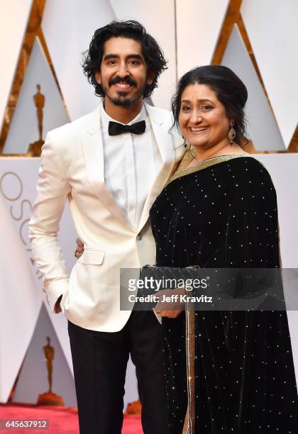 Actor Dev Patel and Anita Patel attend the 89th Annual Academy Awards at Hollywood & Highland Center on February 26, 2017 in Hollywood, California.