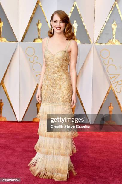 Actor Emma Stone attends the 89th Annual Academy Awards at Hollywood & Highland Center on February 26, 2017 in Hollywood, California.