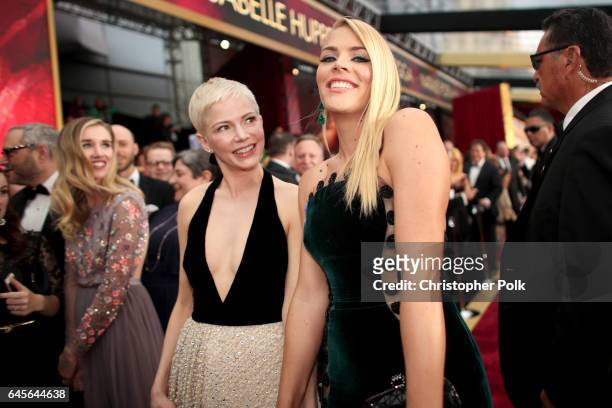 Actors Michelle Williams and Busy Philipps attend the 89th Annual Academy Awards at Hollywood & Highland Center on February 26, 2017 in Hollywood,...