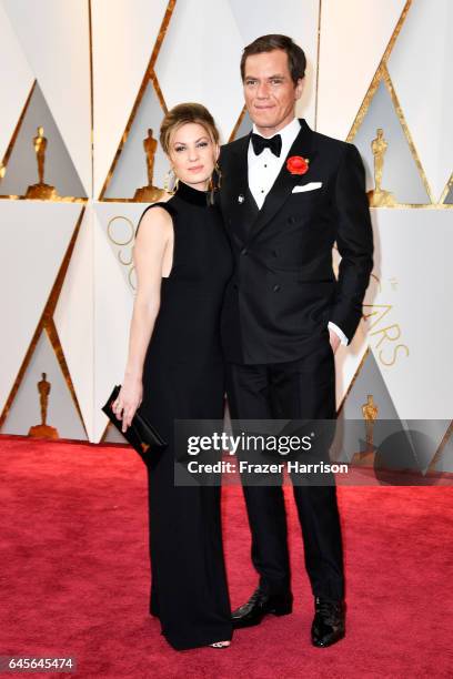 Actors Michael Shannon and Kate Arrington attend the 89th Annual Academy Awards at Hollywood & Highland Center on February 26, 2017 in Hollywood,...