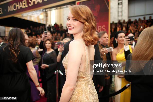 Actor Emma Stone attends the 89th Annual Academy Awards at Hollywood & Highland Center on February 26, 2017 in Hollywood, California.