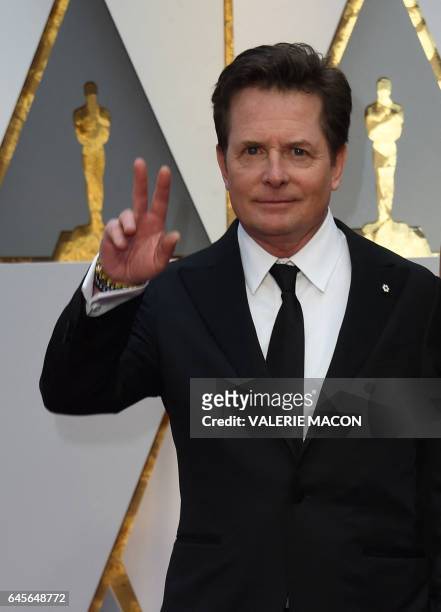 Michael J. Fox arrives on the red carpet for the 89th Oscars on February 26, 2017 in Hollywood, California.