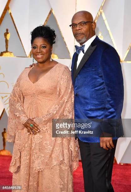 Actors LaTanya Richardson and Samuel L. Jackson attends the 89th Annual Academy Awards at Hollywood & Highland Center on February 26, 2017 in...
