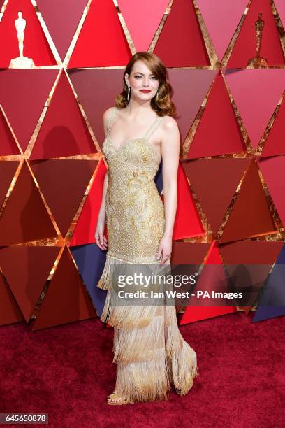 Emma Stone arriving at the 89th Academy Awards held at the Dolby Theatre in Hollywood, Los Angeles, USA.