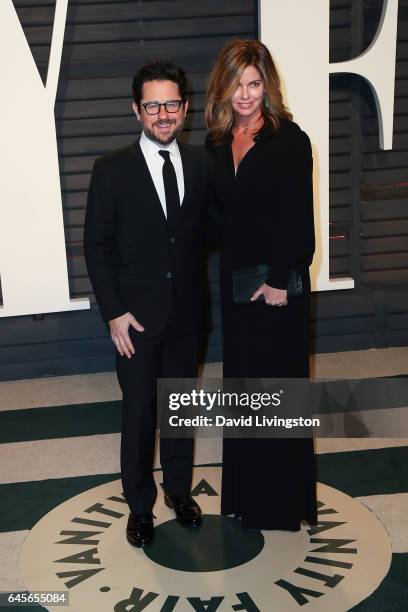 Director J.J. Abrams and Katie McGrath attend the 2017 Vanity Fair Oscar Party hosted by Graydon Carter at the Wallis Annenberg Center for the...