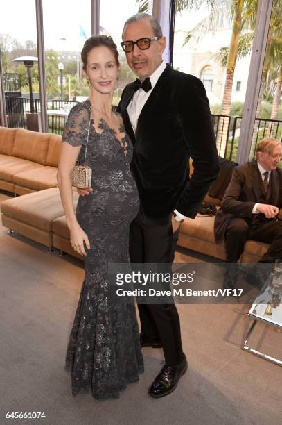 Emilie Livingston and actor Jeff Goldblum attend the 2017 Vanity Fair Oscar Party hosted by Graydon Carter at Wallis Annenberg Center for the...