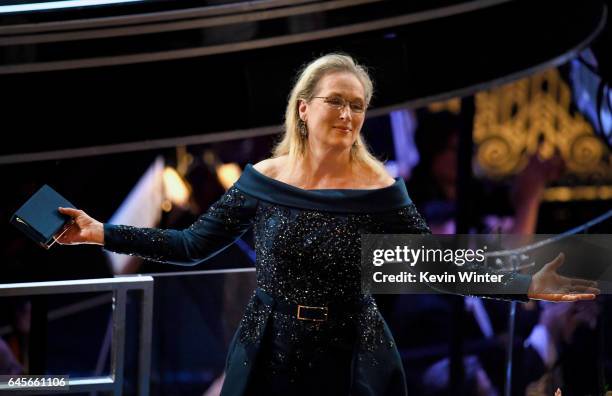 Actor Meryl Streep in the audience during the 89th Annual Academy Awards at Hollywood & Highland Center on February 26, 2017 in Hollywood, California.